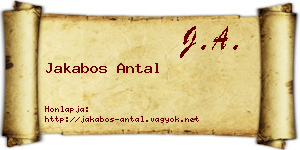 Jakabos Antal névjegykártya